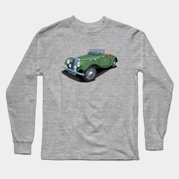 1954 MG TF sports car in almond green Long Sleeve T-Shirt by candcretro